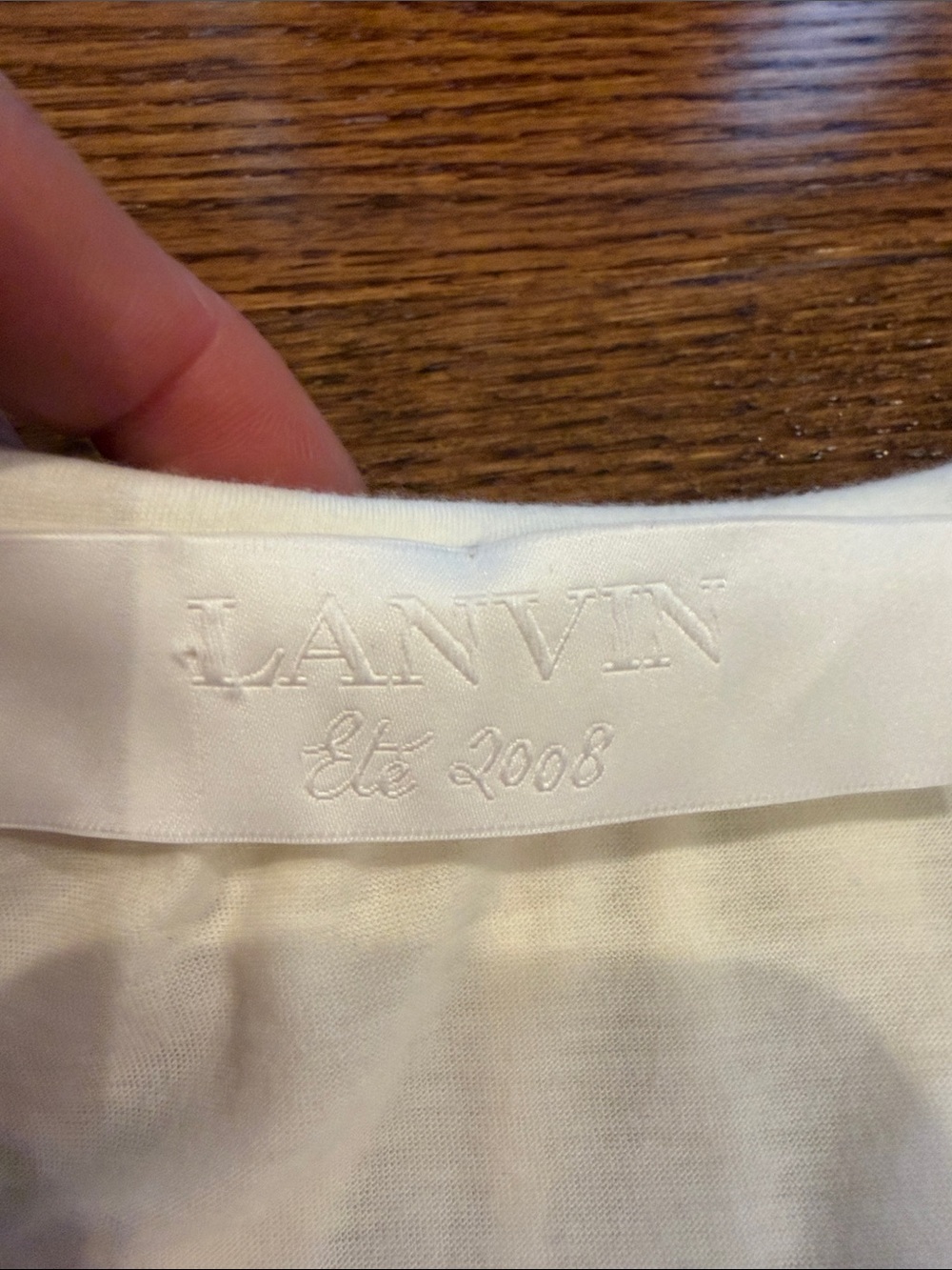 Lanvin Cream Ruffle-Front Short Sleeve Top - Picture 4 of 11
